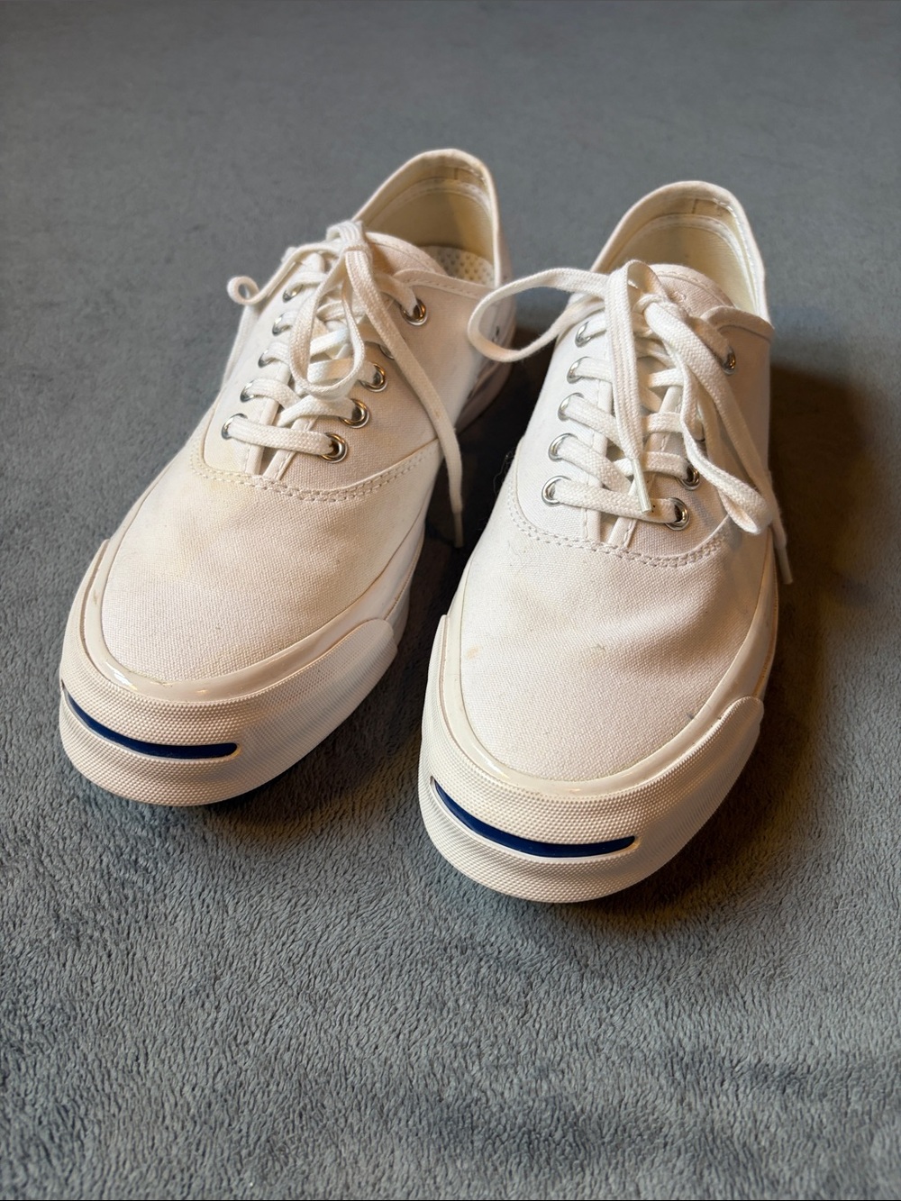 Converse Jack Purcell Men's White Canvas Low-Top Sneakers  M8/W9.5